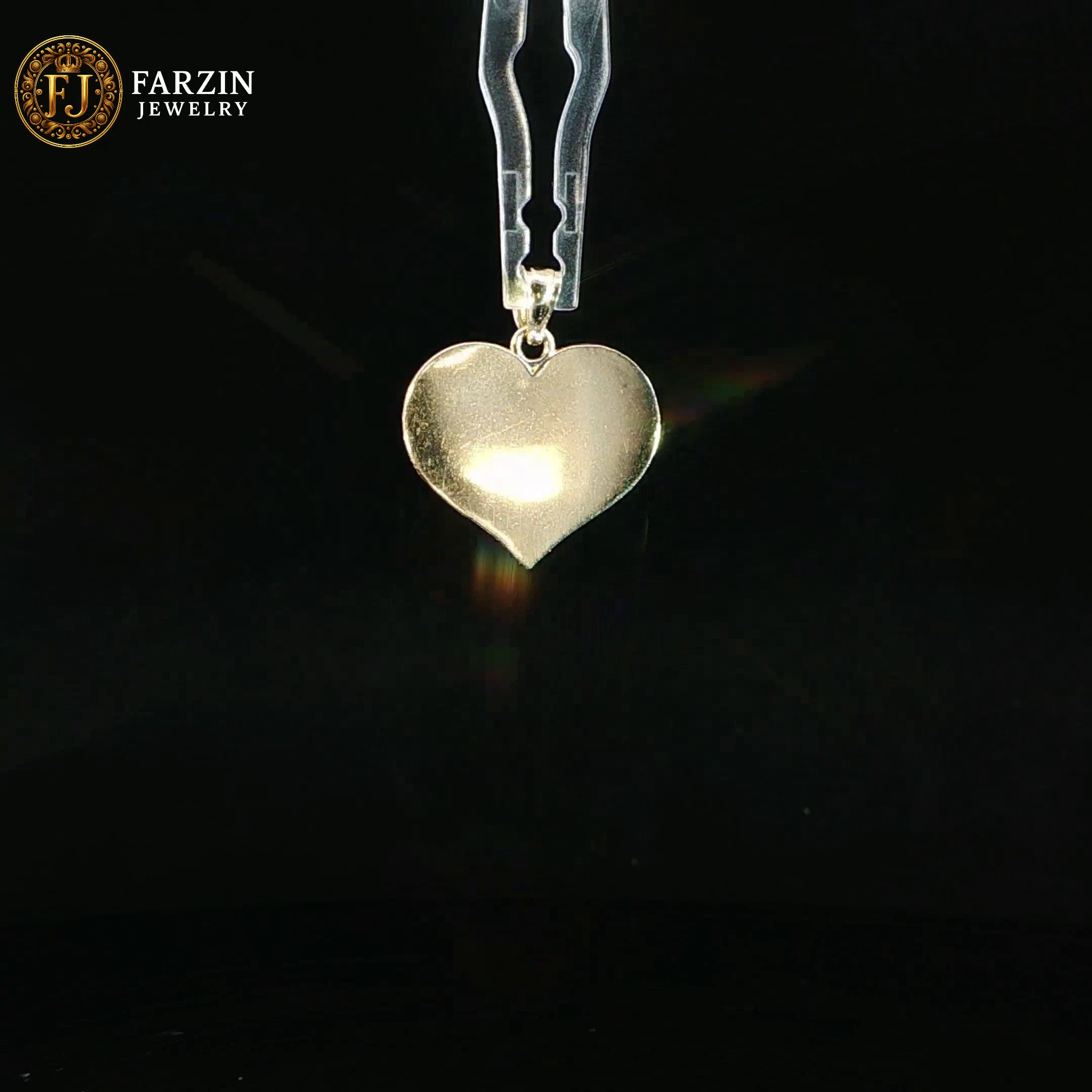 14K Yellow Gold Heart Pendant #4