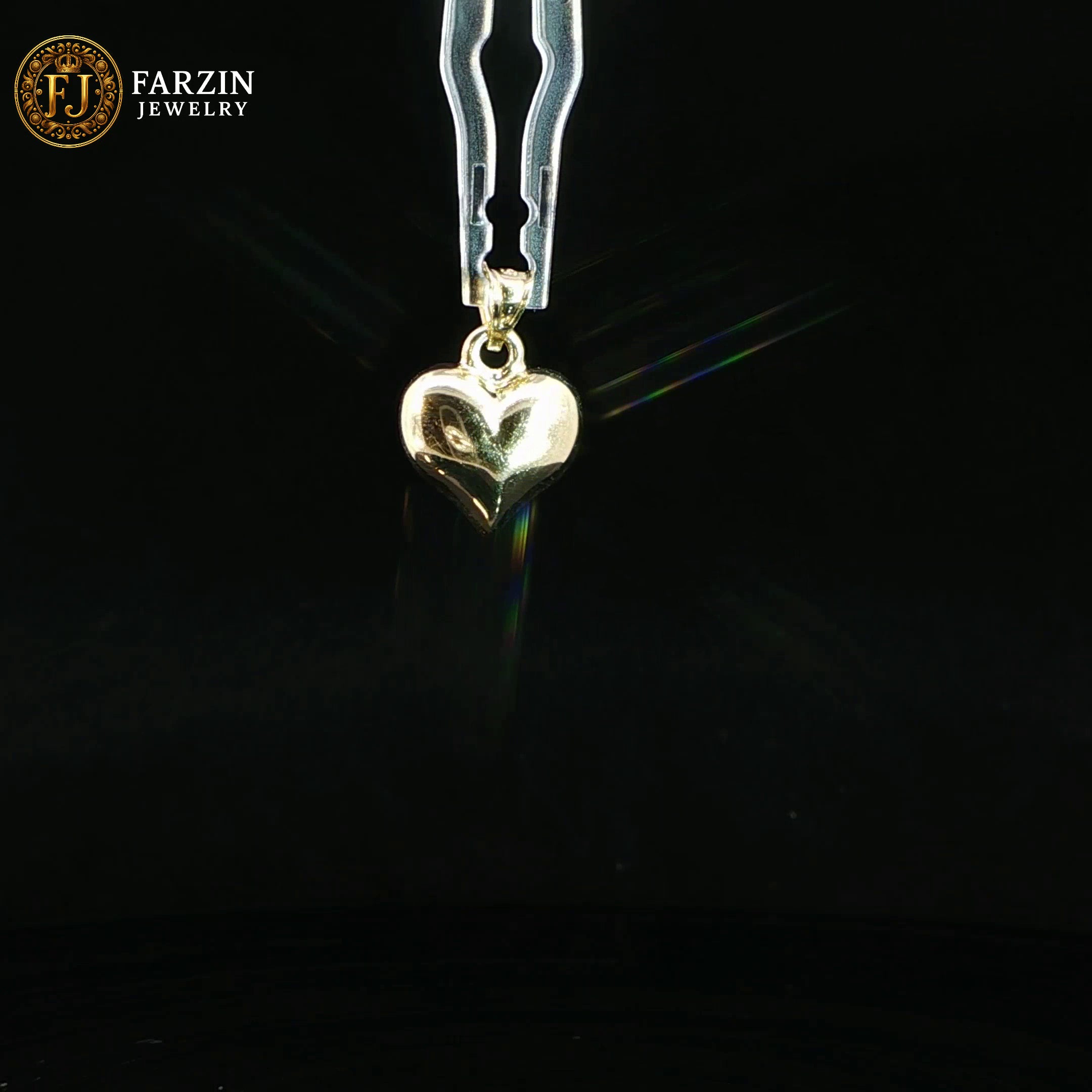 14K Yellow Gold Heart Pendant #3