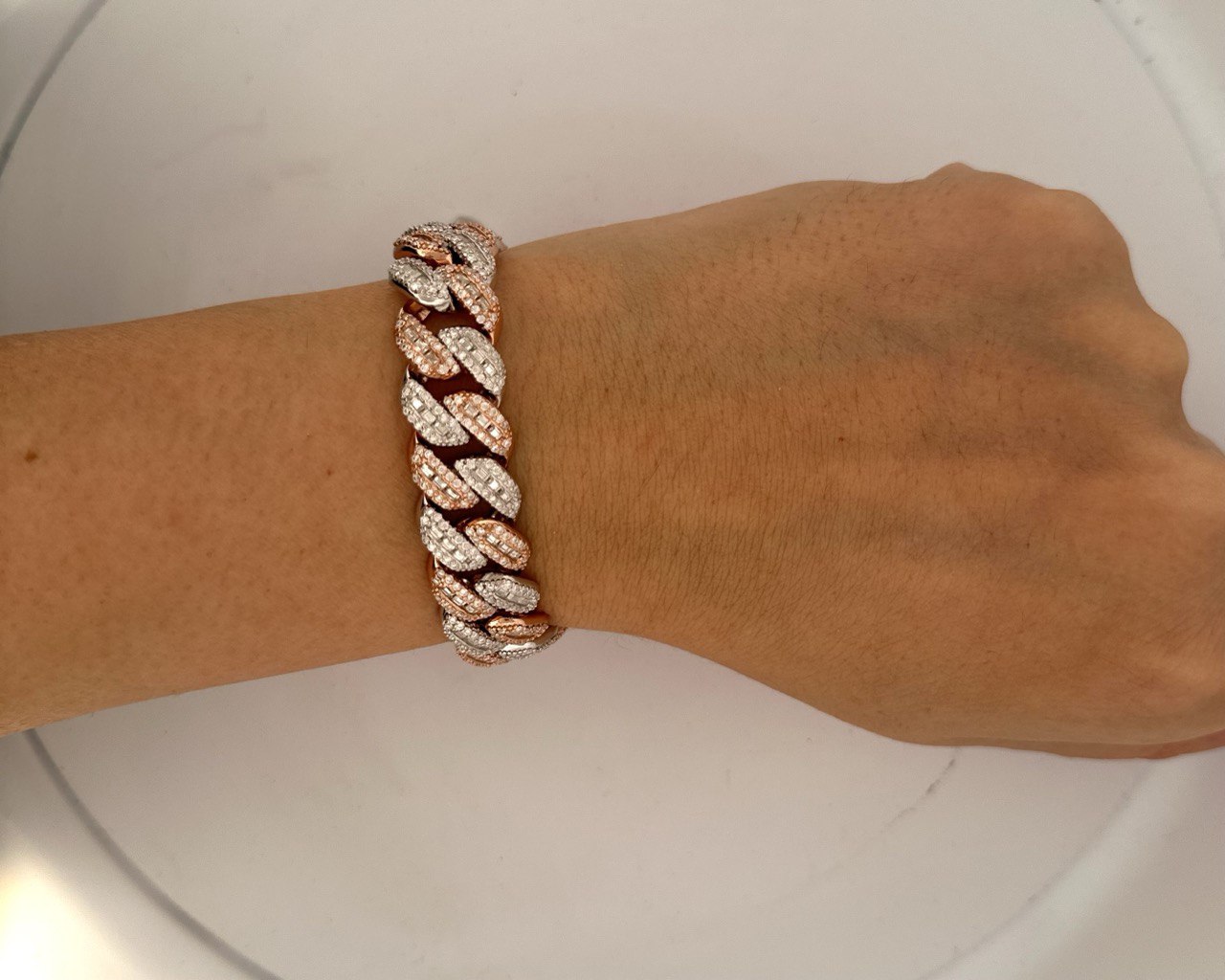 Sterling Silver Miami Cuban Bracelet- 12.10CT VVS-D Moissanite, 14MM,