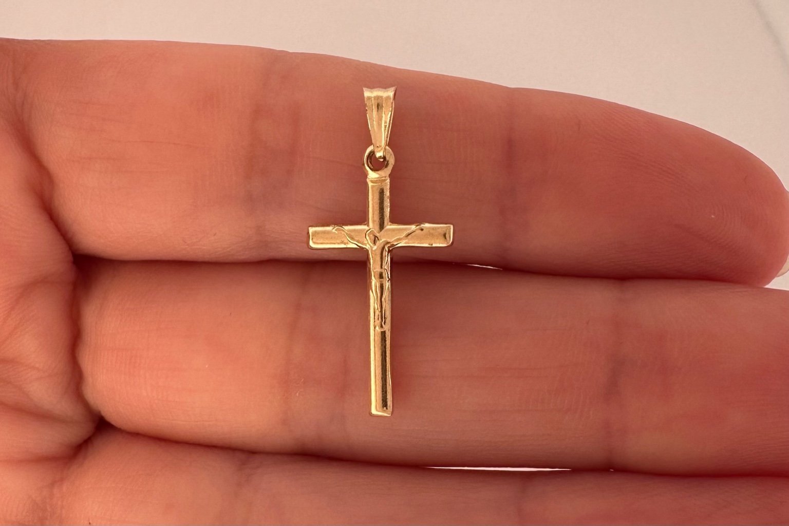 14K Gold Crucifix Pendant - 3