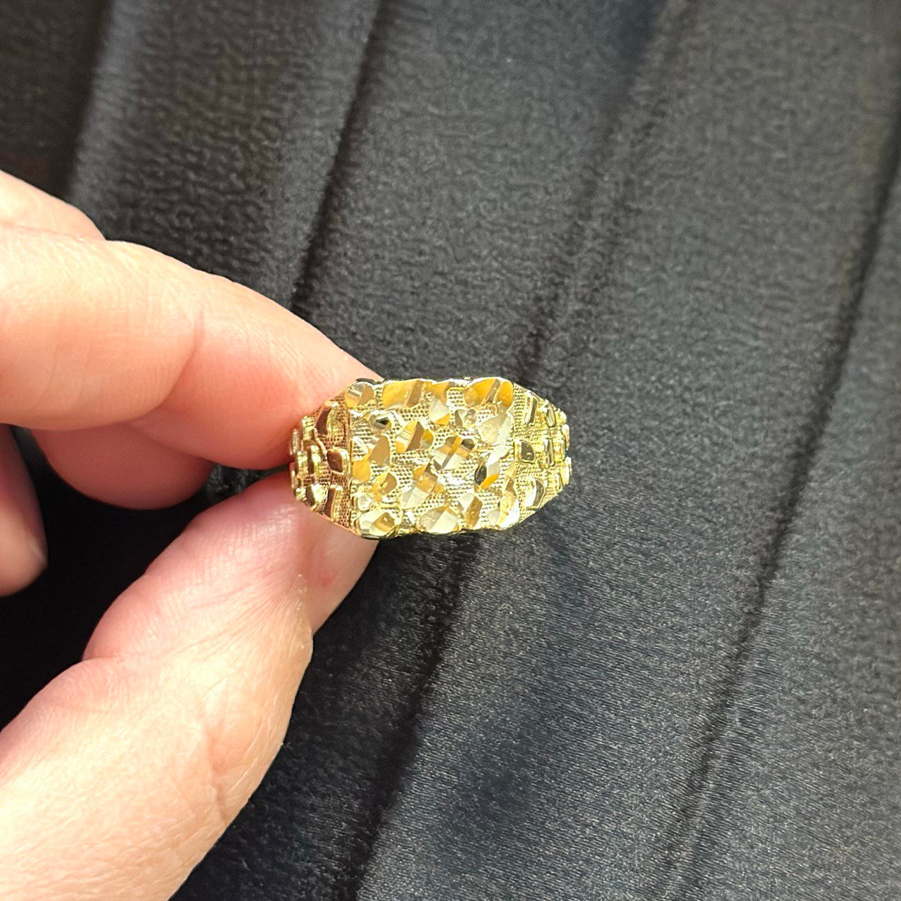 14K Gold Nugget Ring - 12.5MM