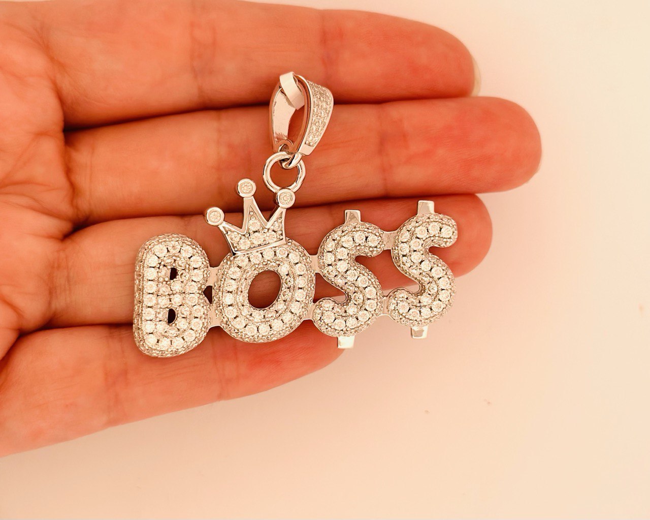 Sterling Silver Boss Pendant with VVS Moissanite - 6.02 Carats