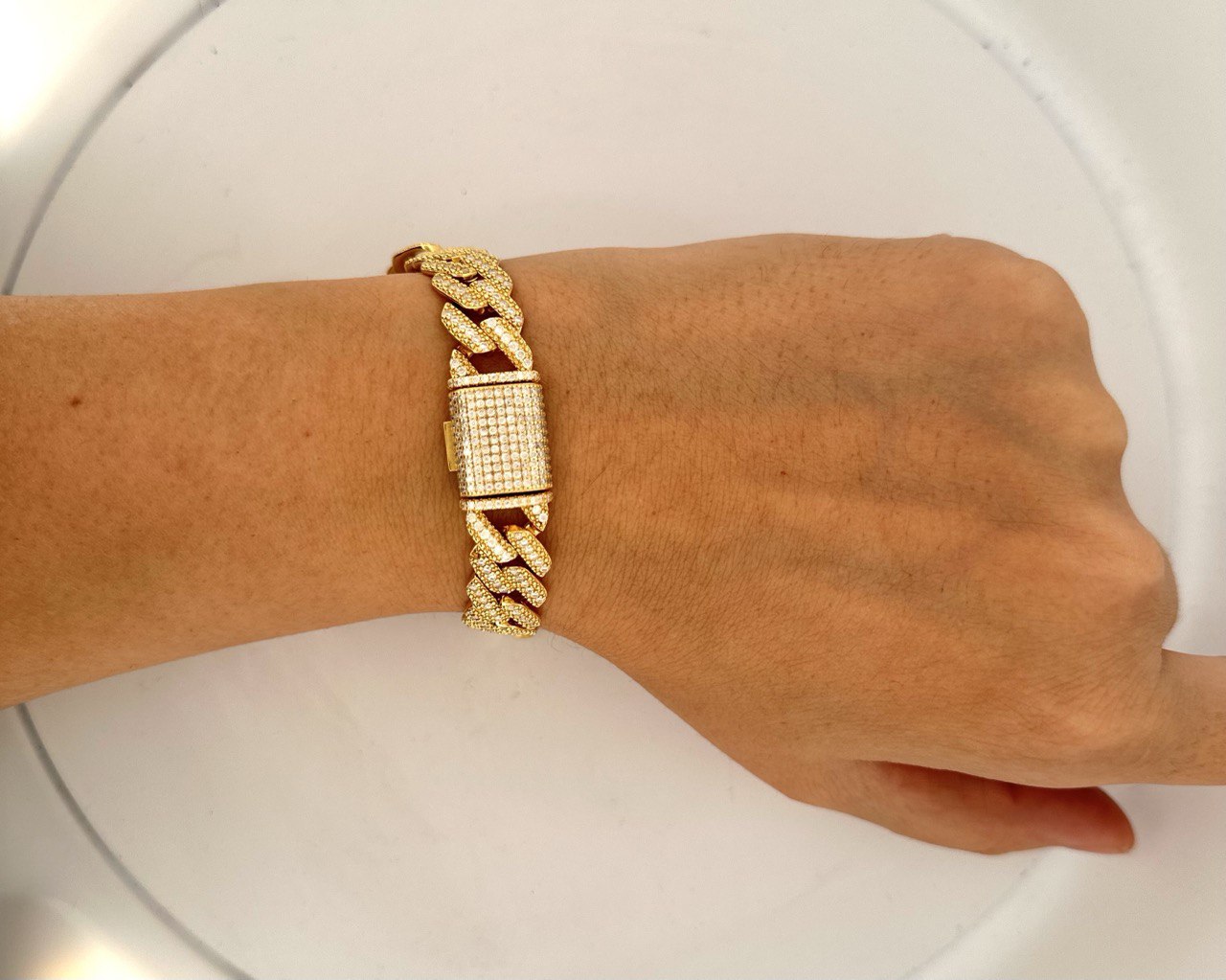 Sterling Silver Miami Cuban Bracelet - 12MM, 5.4CT VVS Moissanite