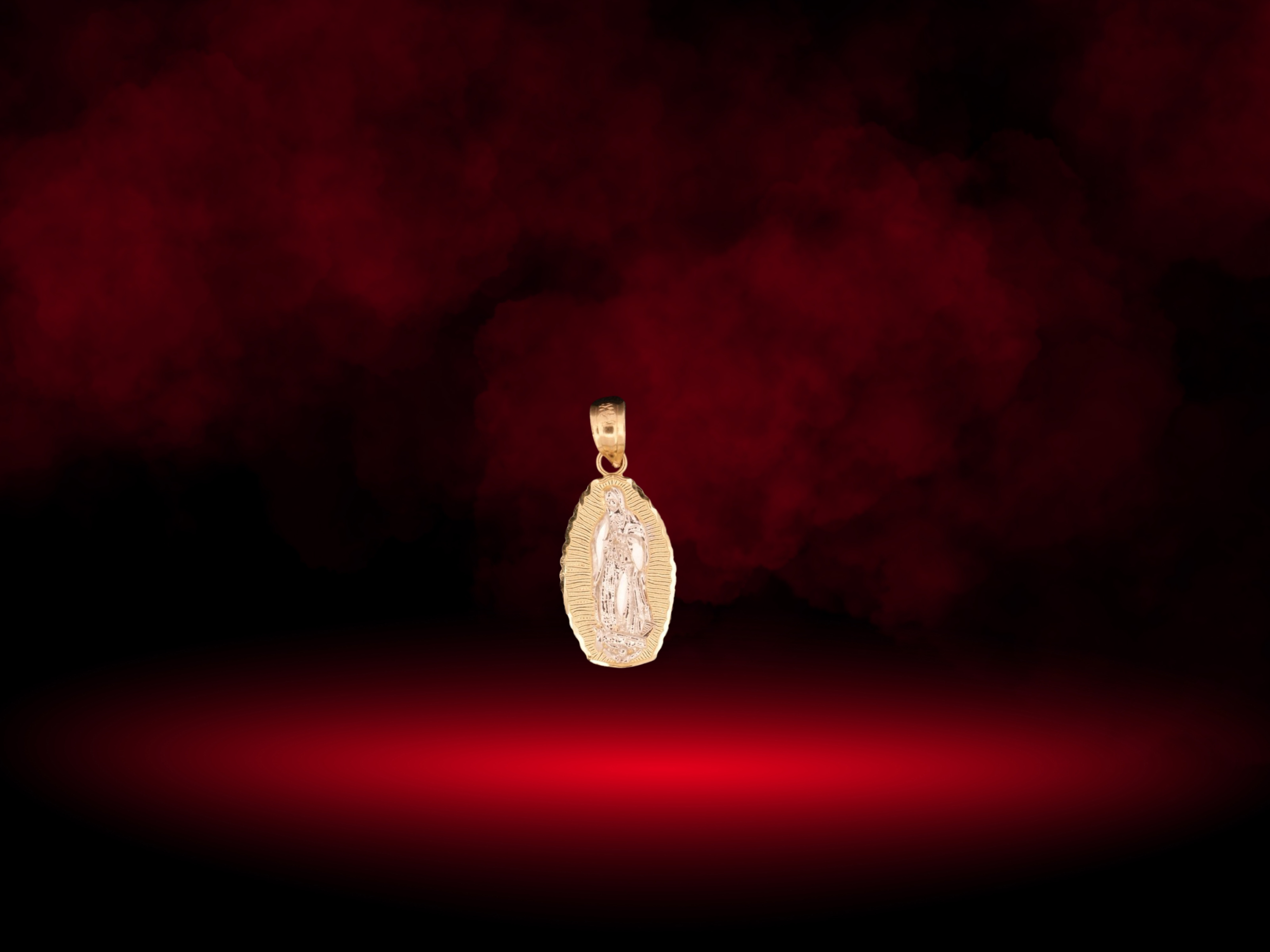 14K Gold Virgin Mary Pendant