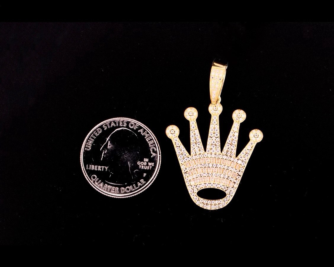 Sterling Silver Crown Pendant with VVS Moissanite - 2.34 Carat