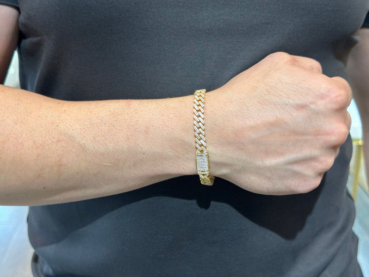 Sterling Silver Miami Cuban Bracelet - 3.84CT VVS-D Moissanite, 8MM