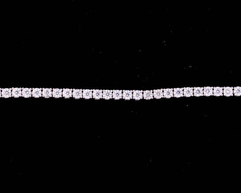 Sterling Silver Tennis Bracelet - 3mm, VVS Moissanite