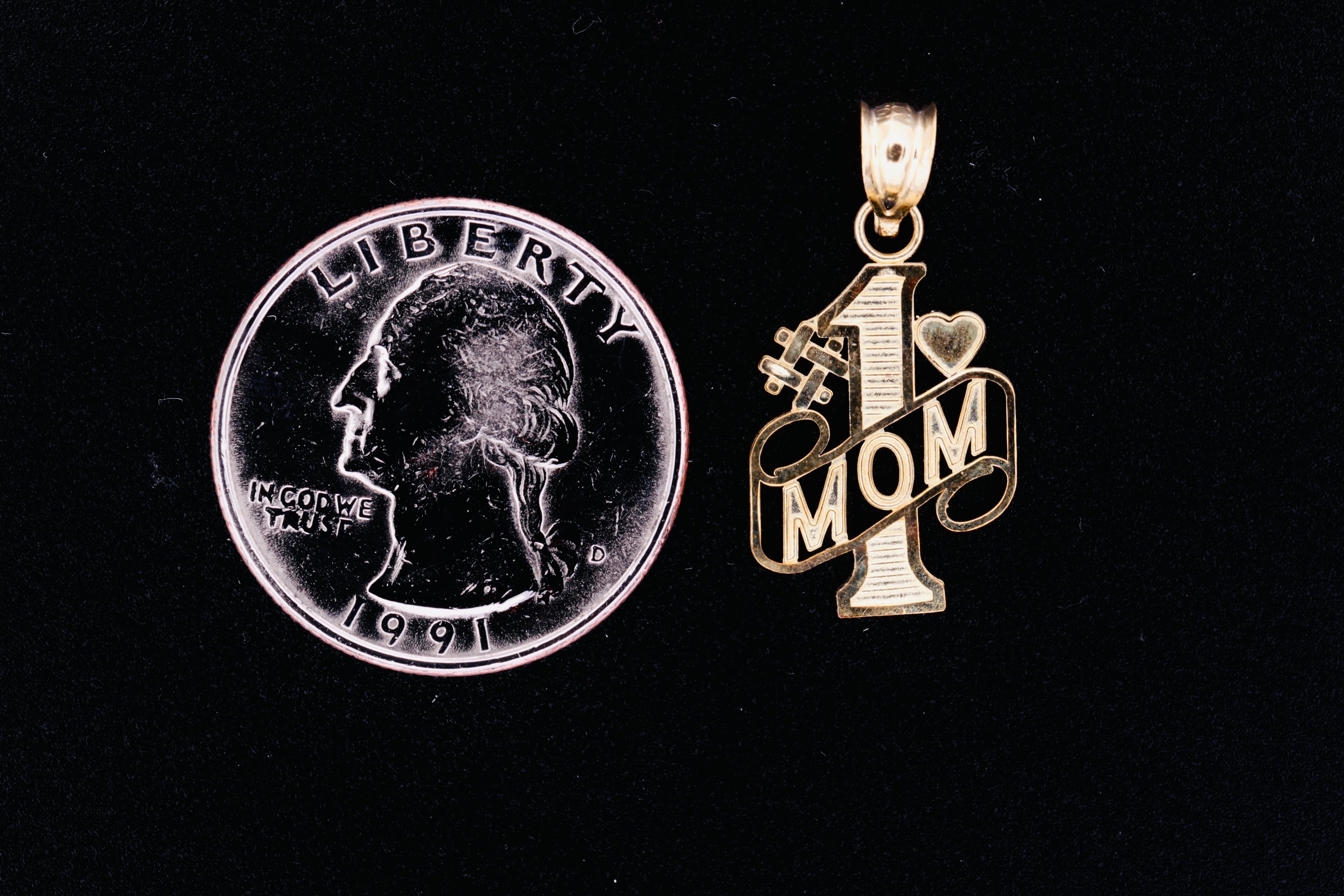 10K Yellow Gold MOM Pendant - 3