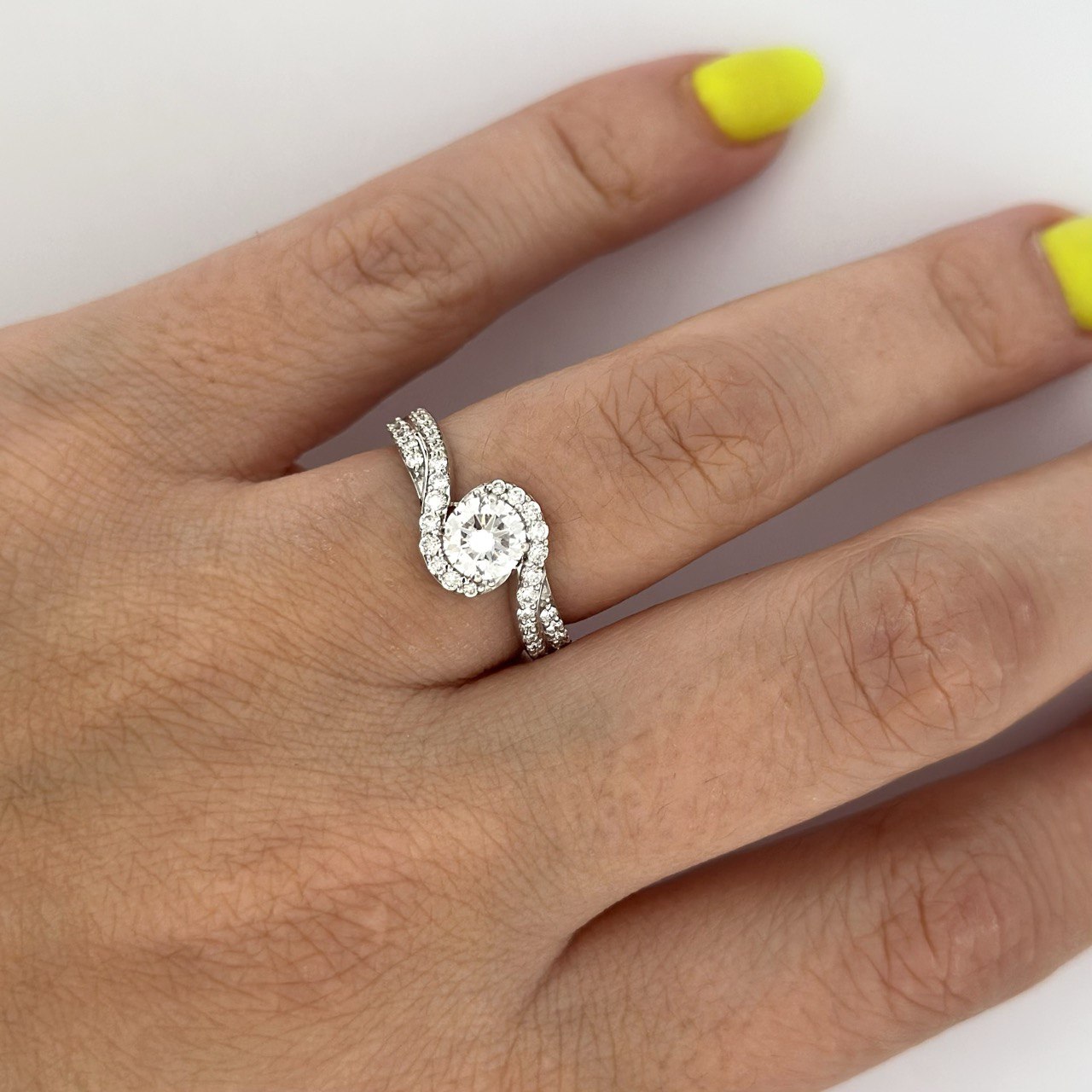 14K Gold Halo Diamond Ring