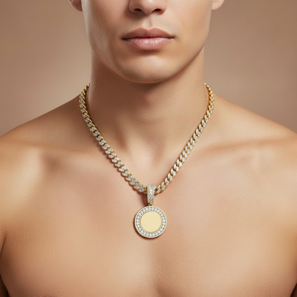 Sterling Silver Picture Frame Pendant – VVS Moissanite 3.7 CTW