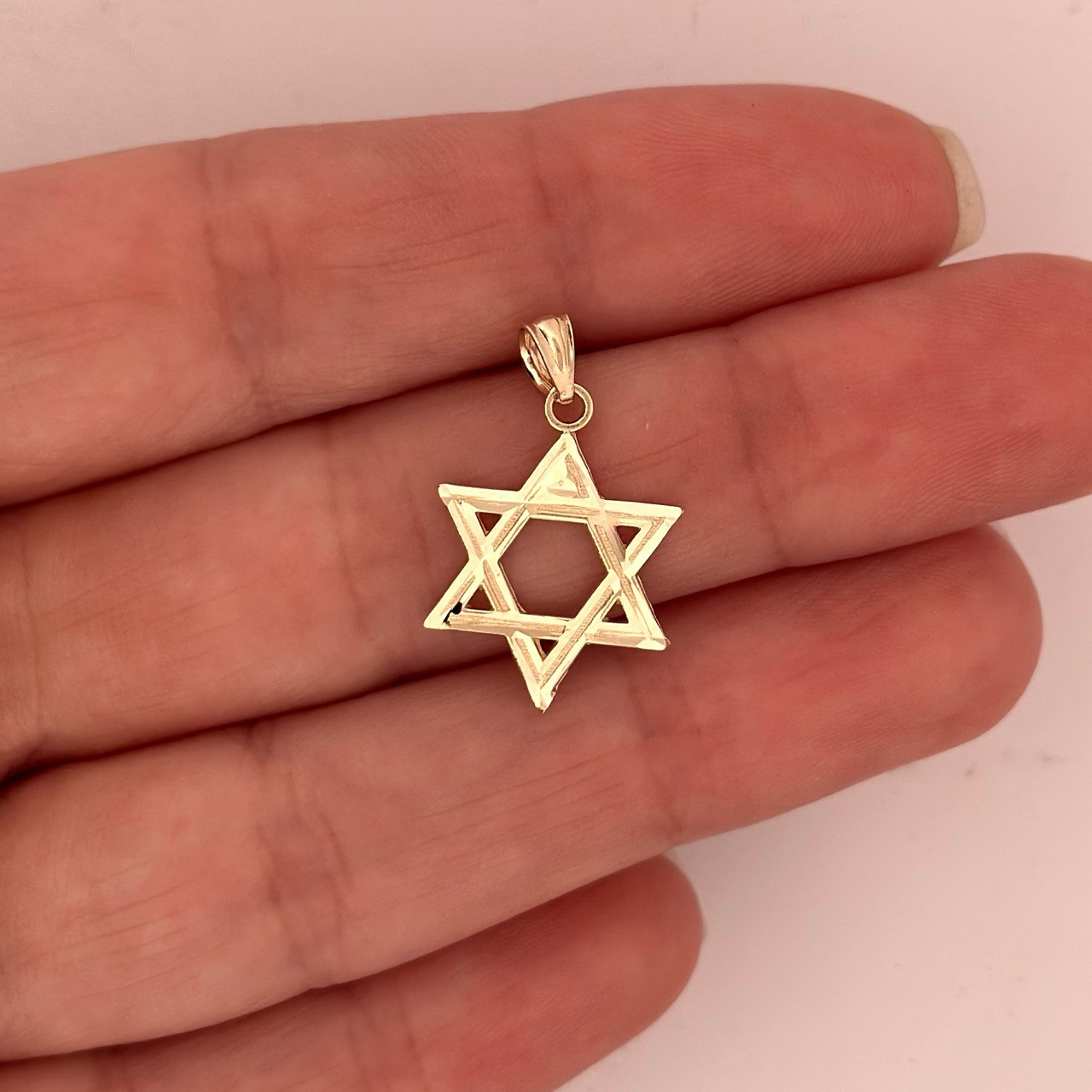 10K Yellow Gold Star of David Pendant