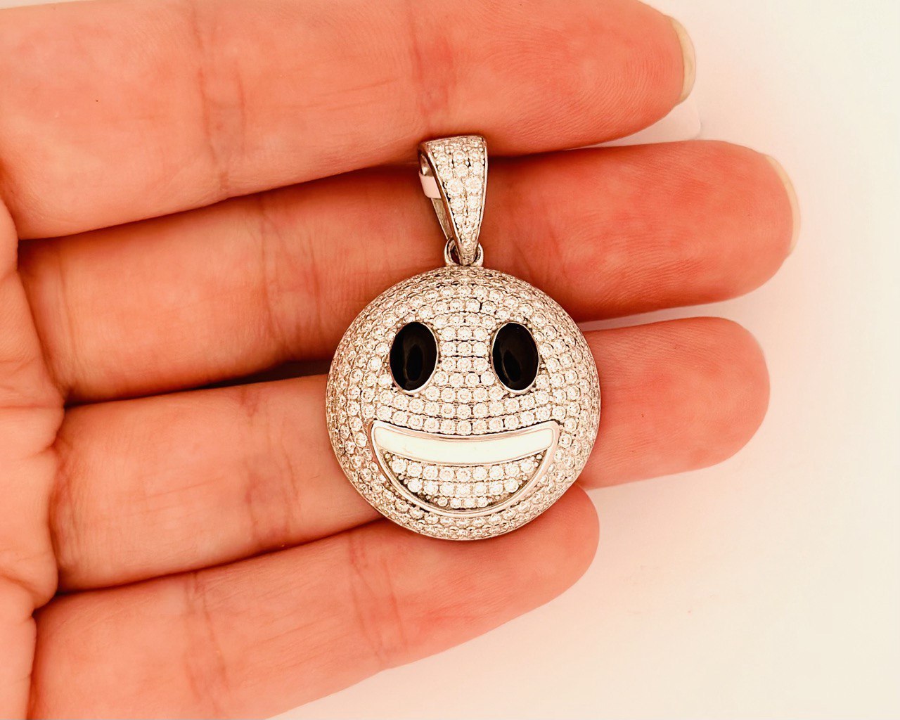 Sterling Silver Smile Pendant with VVS Moissanite - 2.72 Carat