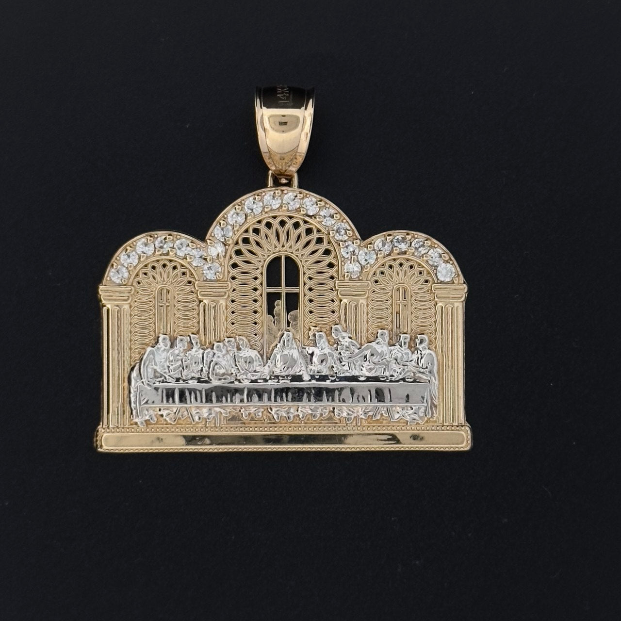 14K Two-Tone Gold Last Supper Pendant