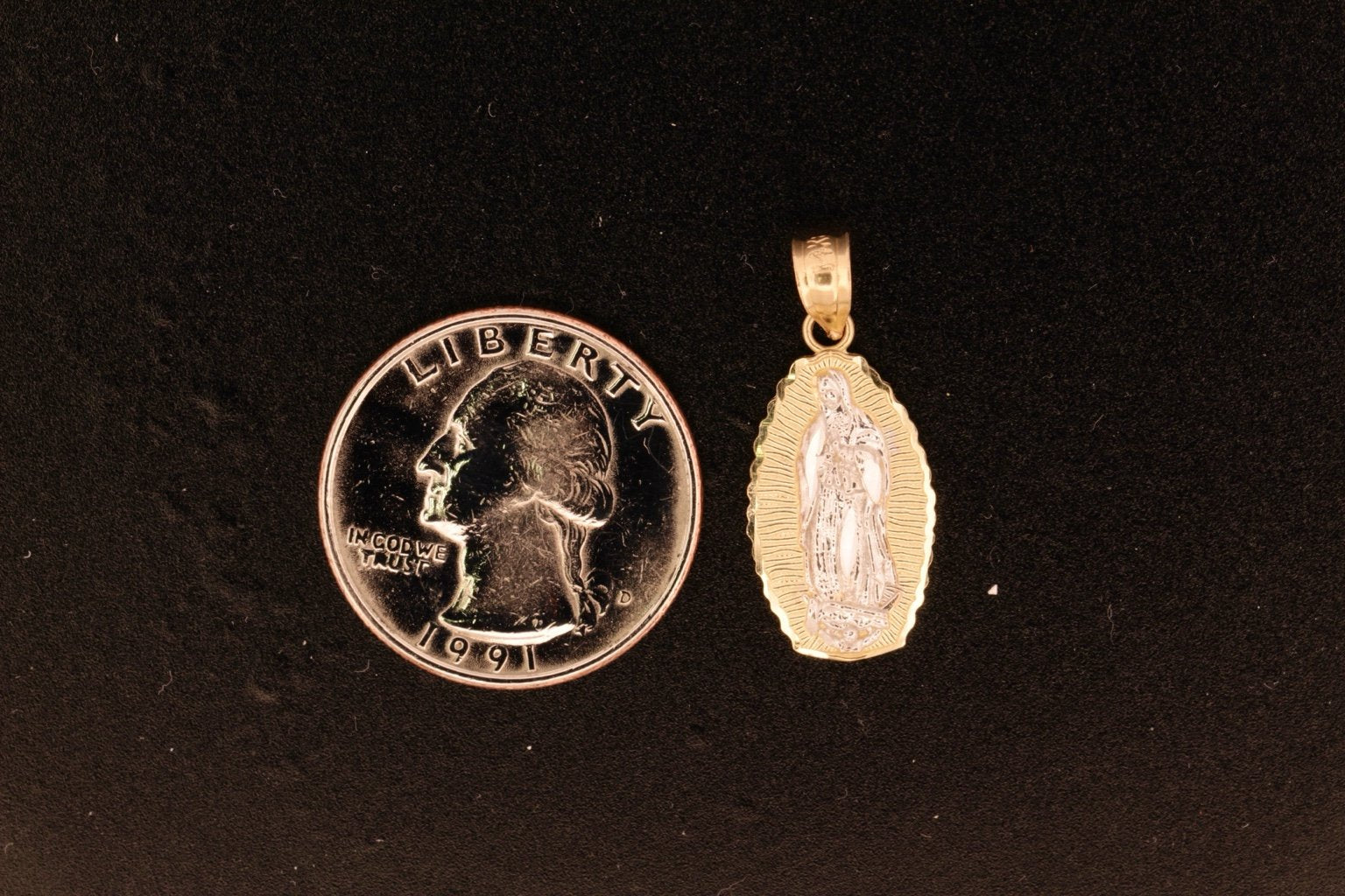 14K Gold Virgin Mary Pendant