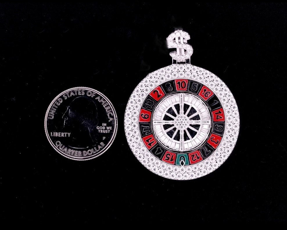 Sterling Silver Roulette Pendant with VVS Moissanite - 5.34 Carat