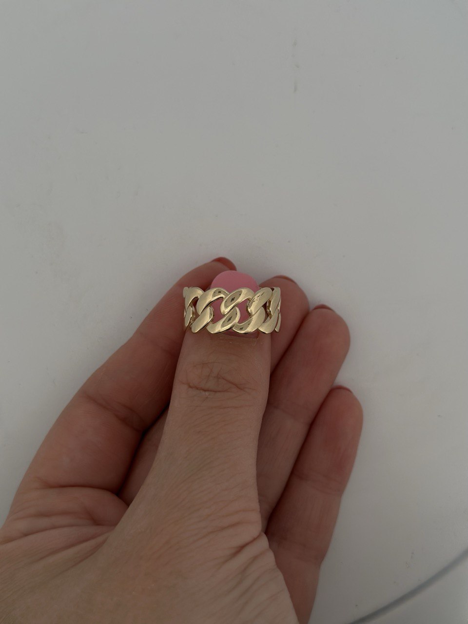 14K Gold Cuban Link Ring - 2