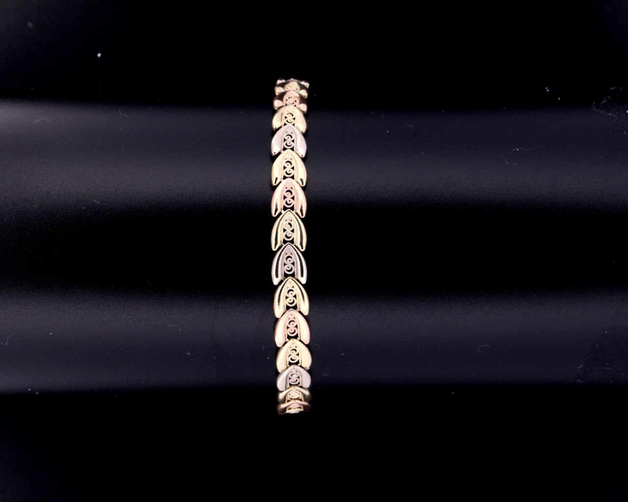 14K Three-Tone Gold Fancy Bracelet - 6.5MM