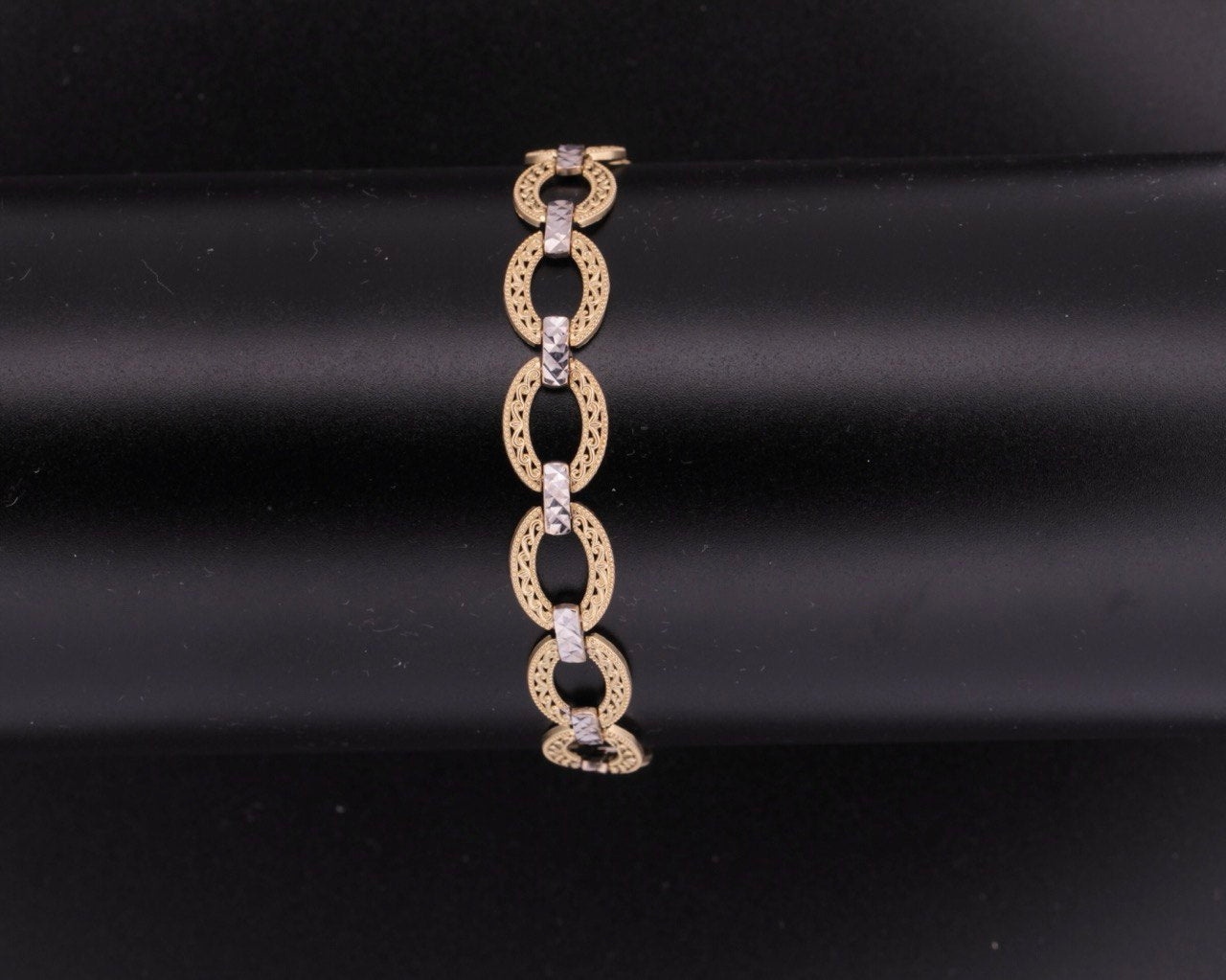 14K Two-Tone Gold Bracelet - 9.85MM