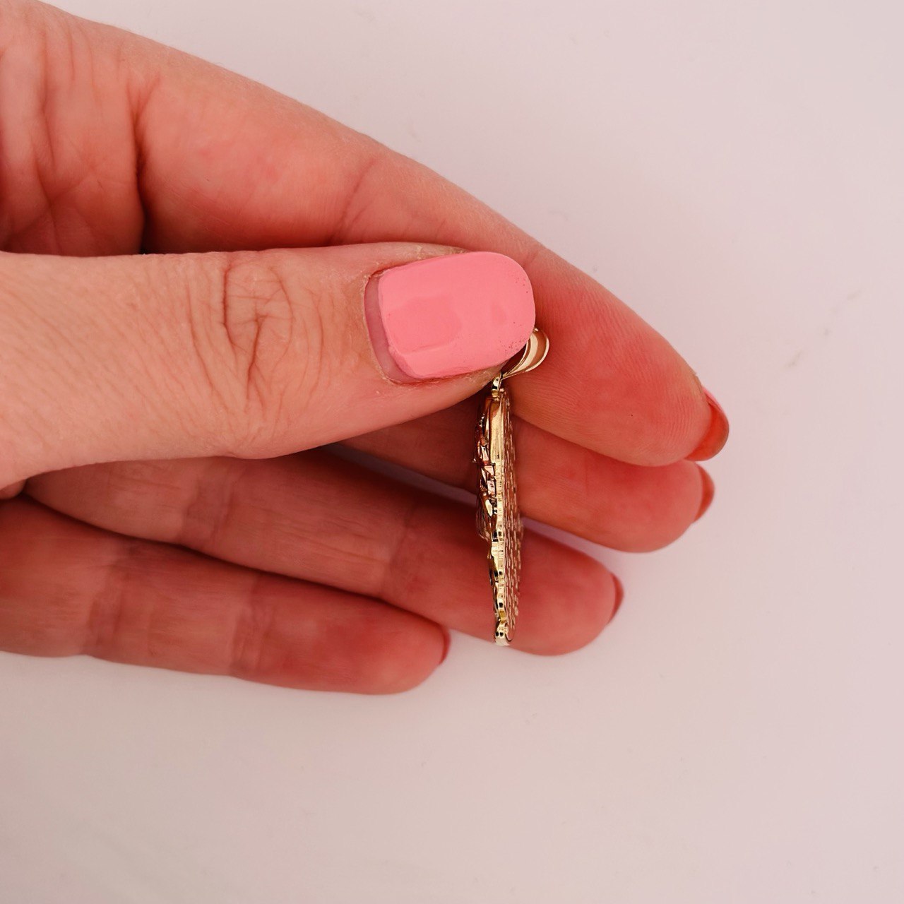 14K Gold Jesus Pendant with Crown of Thorns