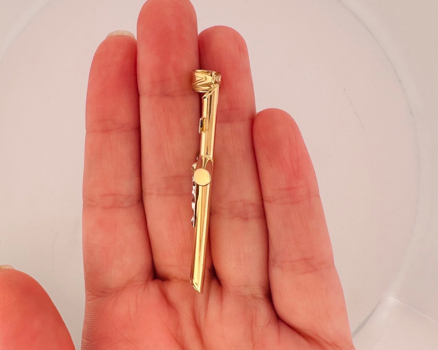 14K Gold Crucifix Pendant - 6