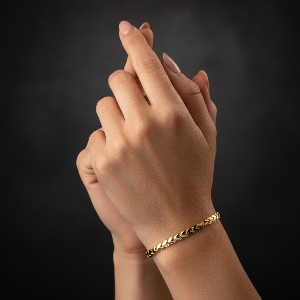 14K Chevron Gold Bracelet – 4.7MM