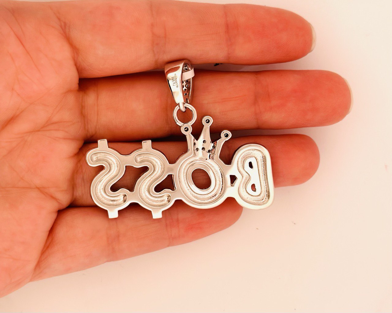Sterling Silver Boss Pendant with VVS Moissanite - 6.02 Carats