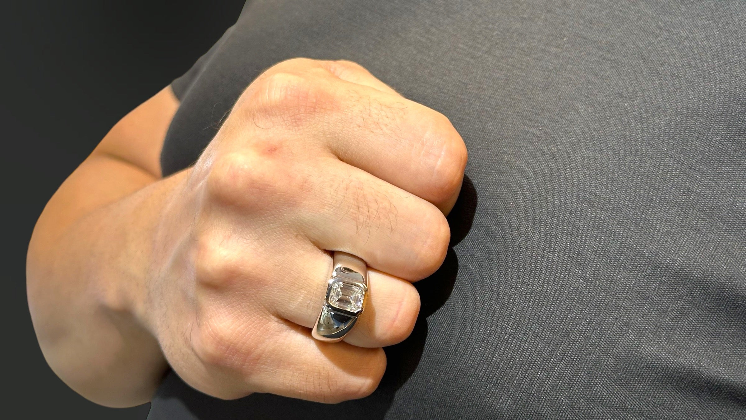 925 Sterling Silver VVS-D Moissanite Asscher Cut Ring – 3 Carats