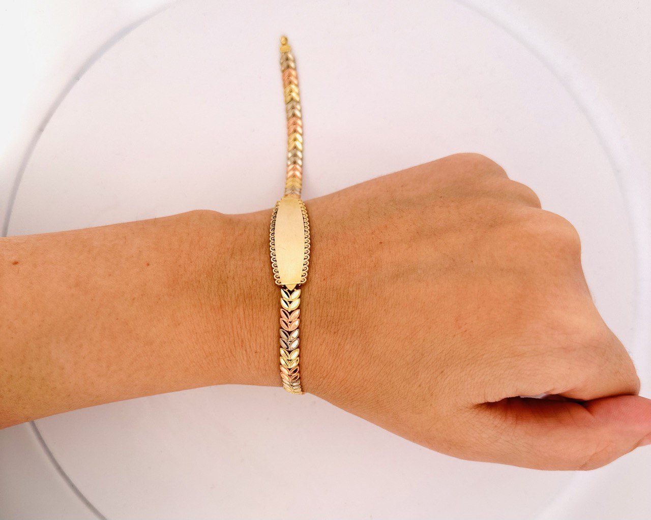 10K Three-Color Gold ID Bracelet - 11MM