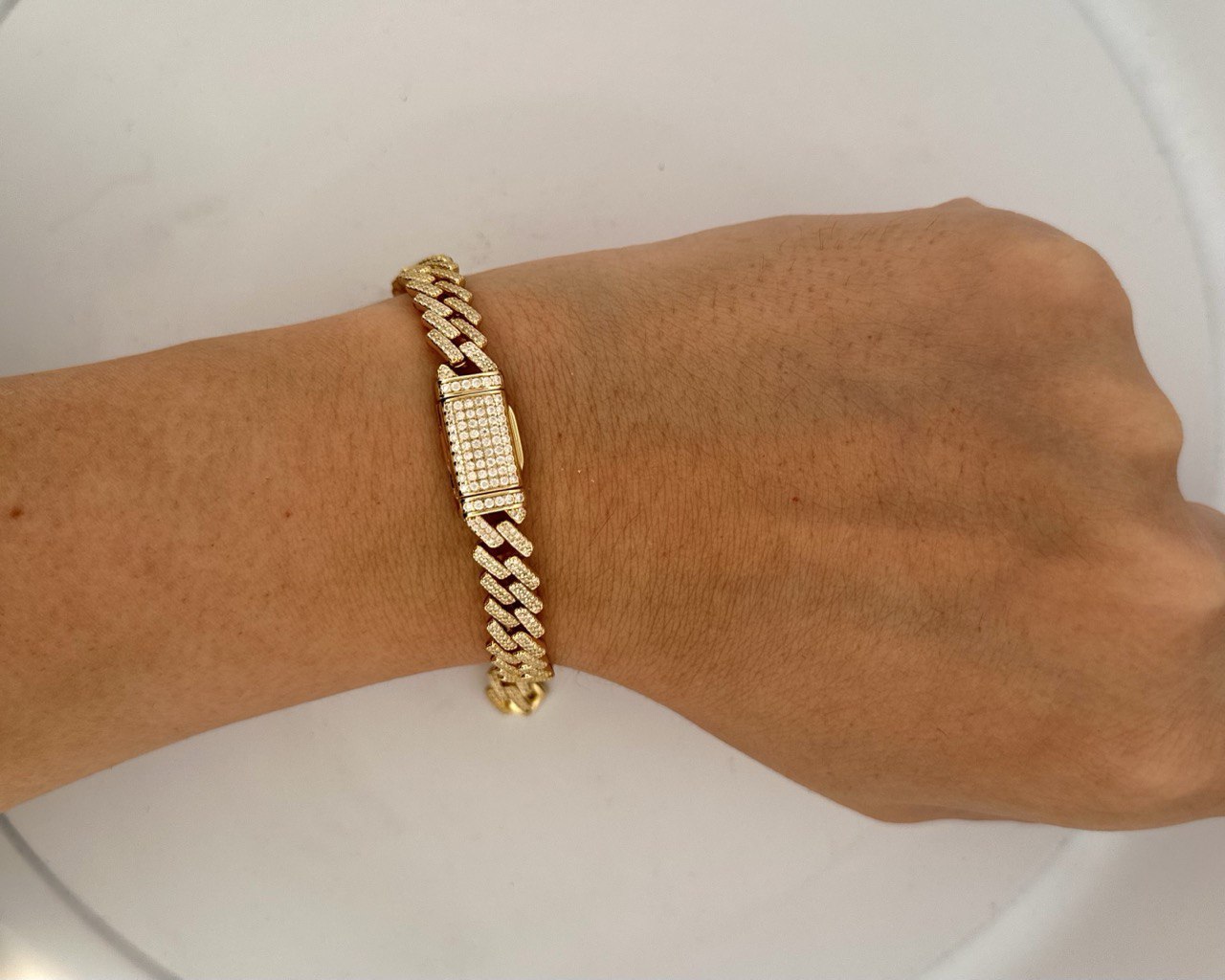 Sterling Silver Miami Cuban Bracelet - 3.84CT VVS-D Moissanite, 8MM