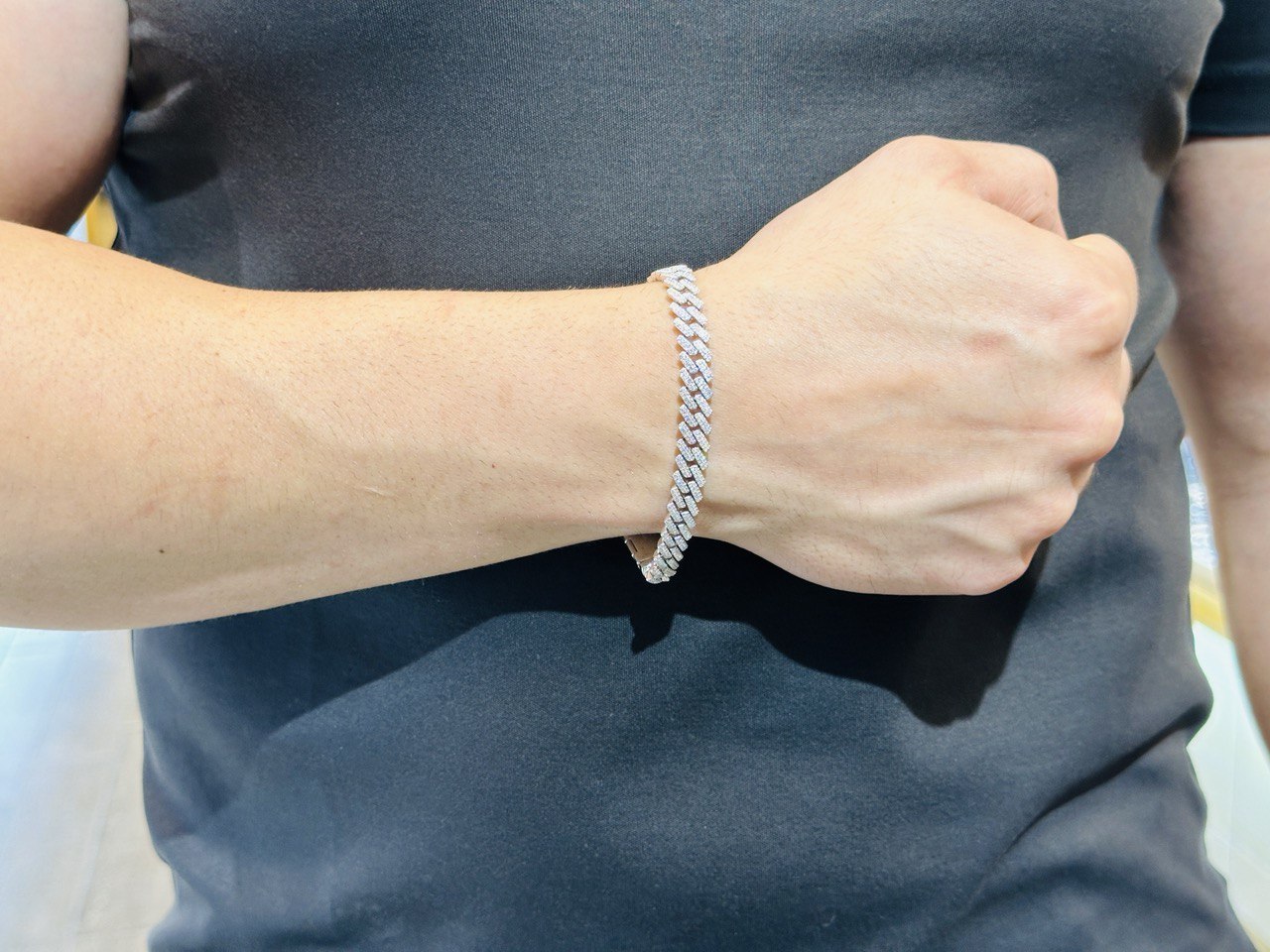 Sterling Silver Miami Cuban Bracelet - 3.84CT VVS-D Moissanite, 8MM