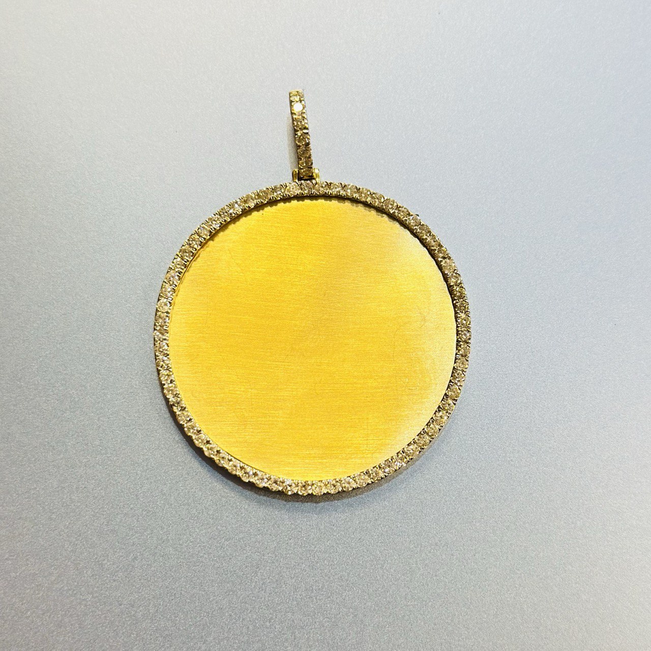 10K Gold Picture Frame Pendant with Natural Diamonds - 1