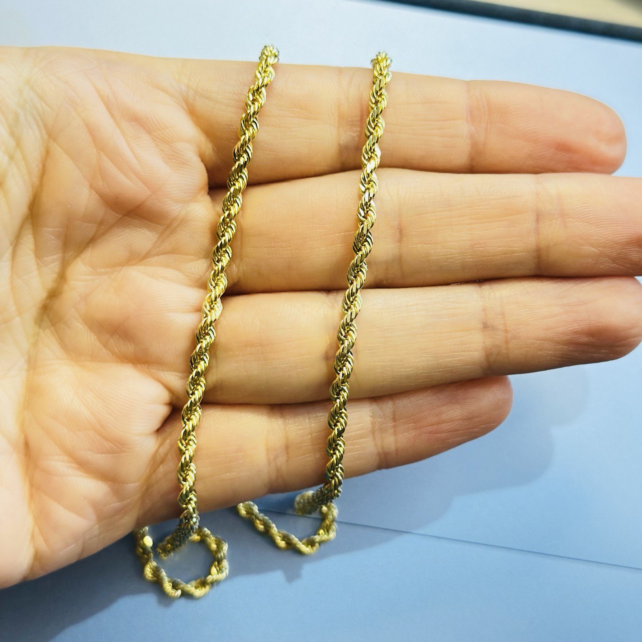 10K Solid Gold Rope Chain - 3MM