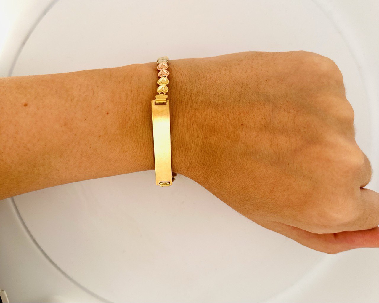 10K 3-Color ID Bracelet - 7.5MM