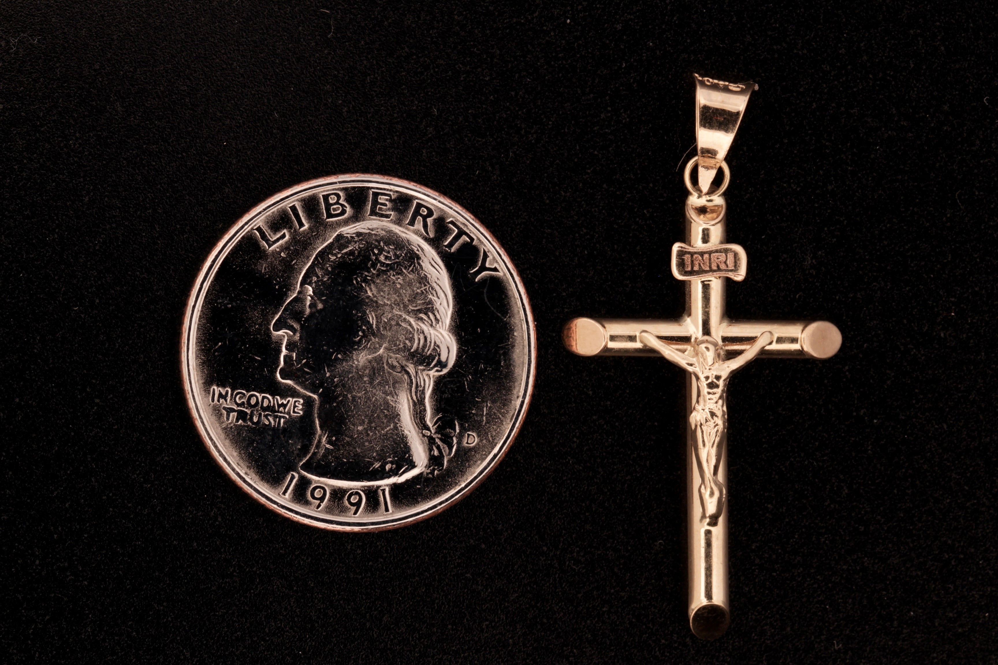 14K Gold Crucifix Pendant - 5
