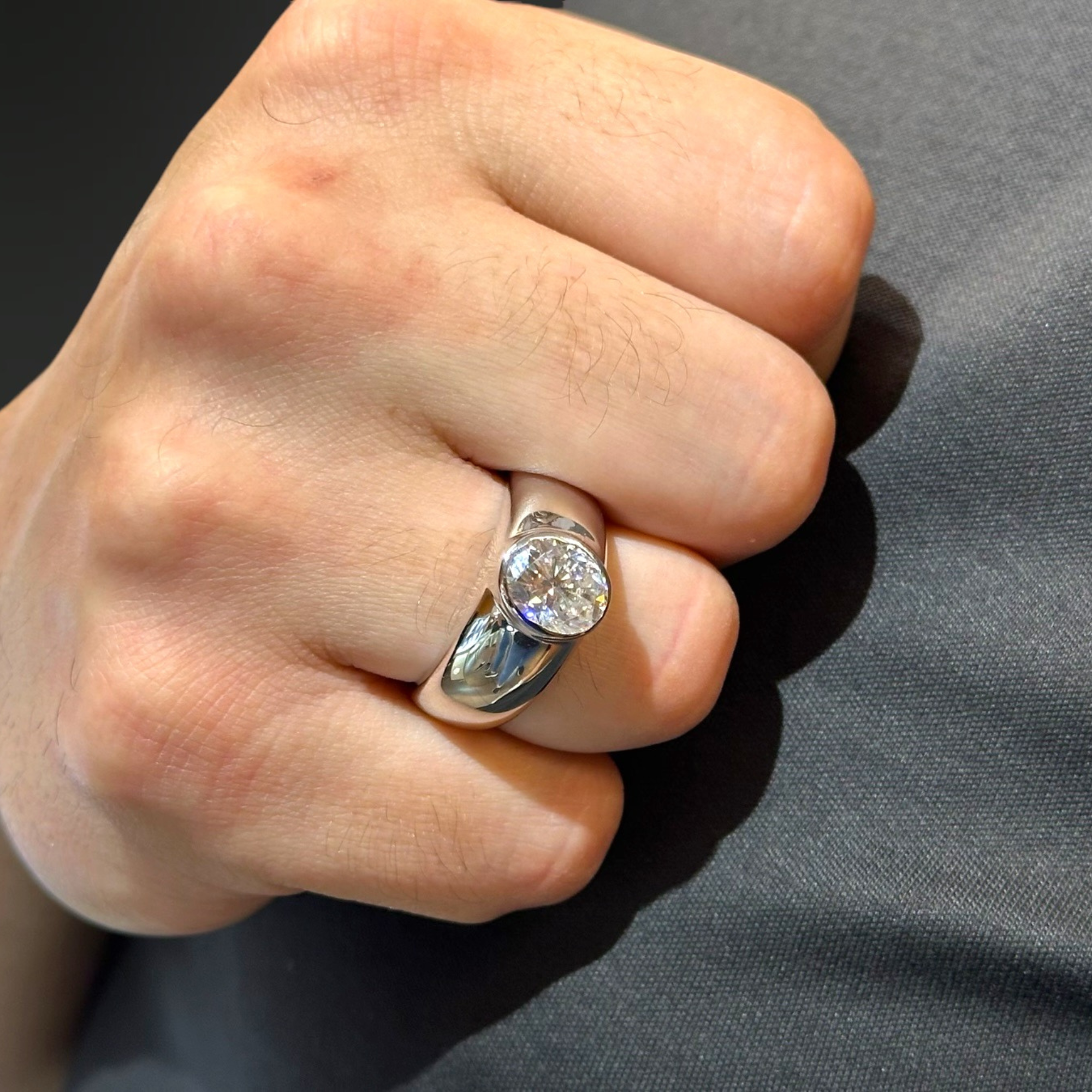 925 Sterling Silver VVS Moissanite Oval Cut Ring – 3 Carats