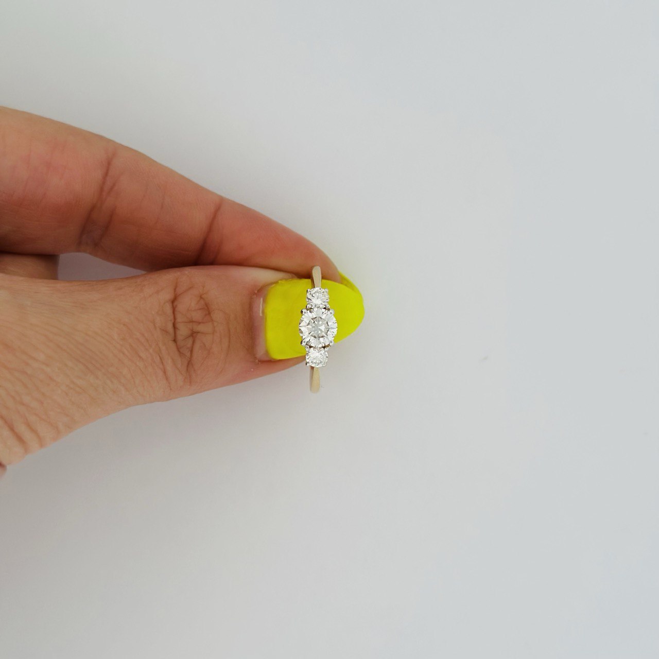 14K Gold Three-Stone Diamond Ring