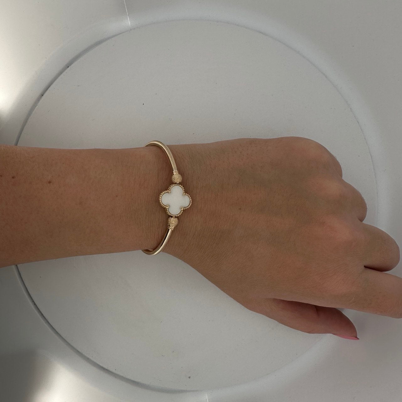 14K Gold Bangle with Onyx Stones