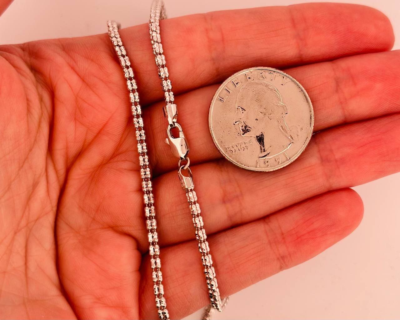 10K White Gold Ice Chain - 2.7mm