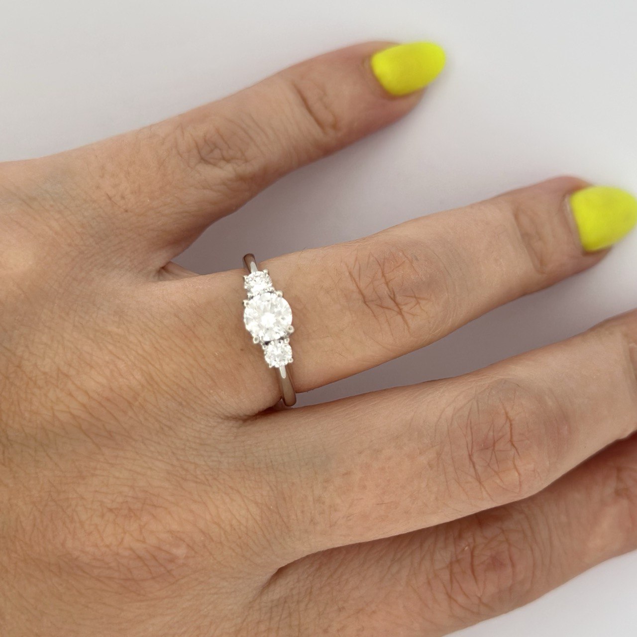 14K Gold Three-Stone Diamond Ring