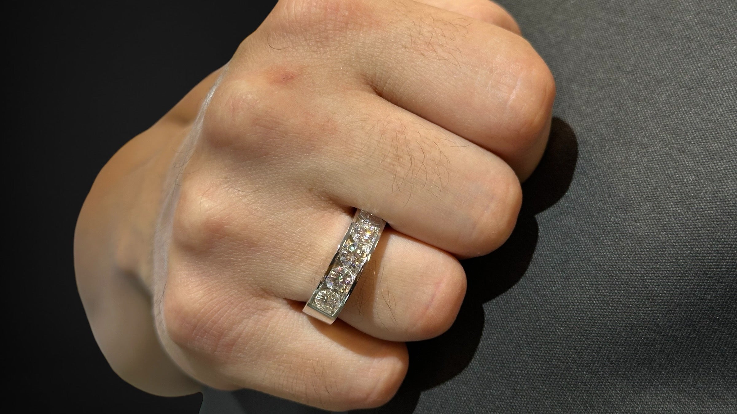 925 Sterling Silver VVS Moissanite 5mm Band
