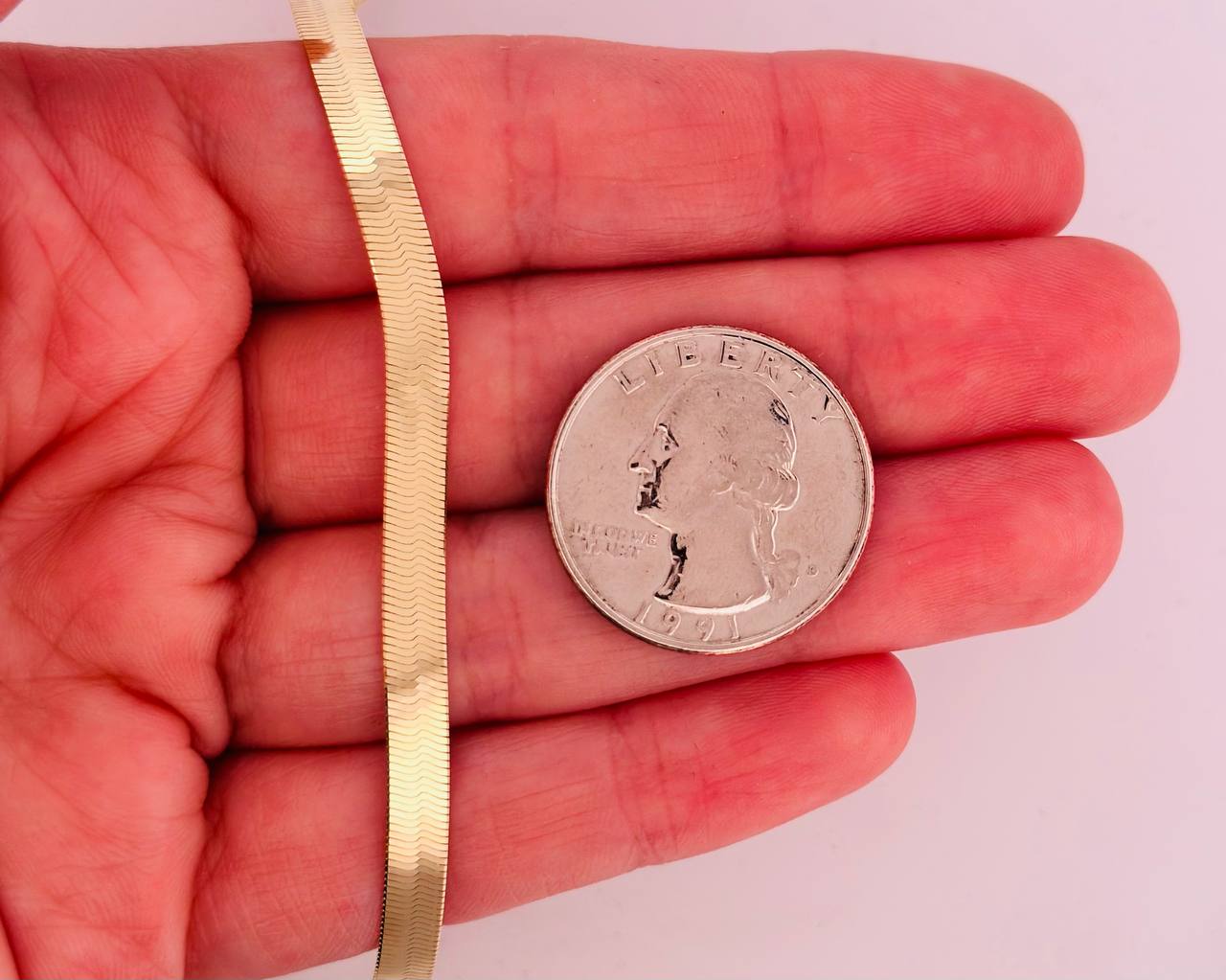 10K Yellow Gold Herringbone Chain - 4.6 MM