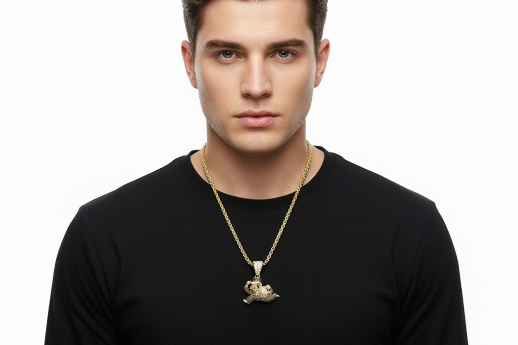 Sterling Silver Money Man Pendant – VVS Moissanite 1.9 CTW