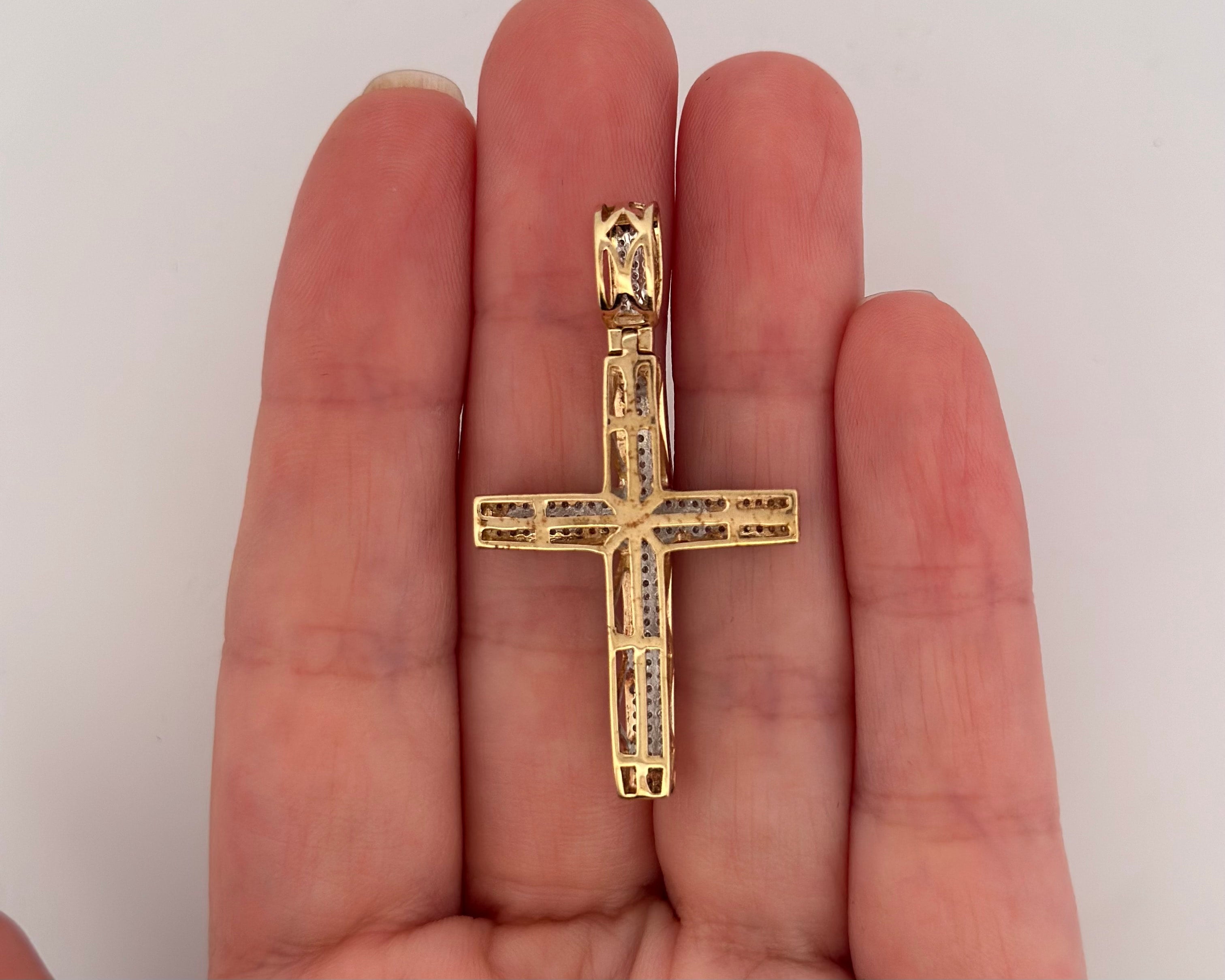 14K Cross Pendant with Diamonds