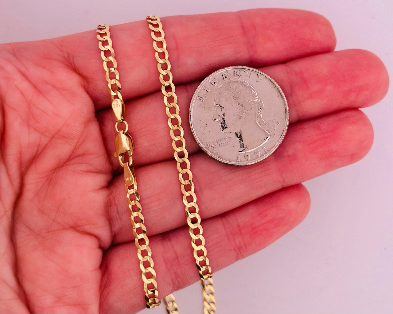 14K Solid Cuban Link Chain - 3.8 MM