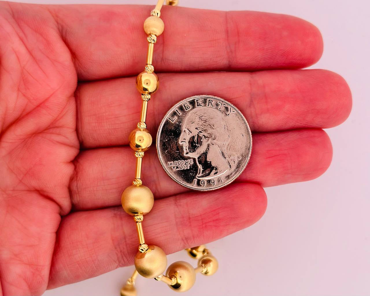 14K Yellow Gold Chain Necklace, Arabic/Dubai Design