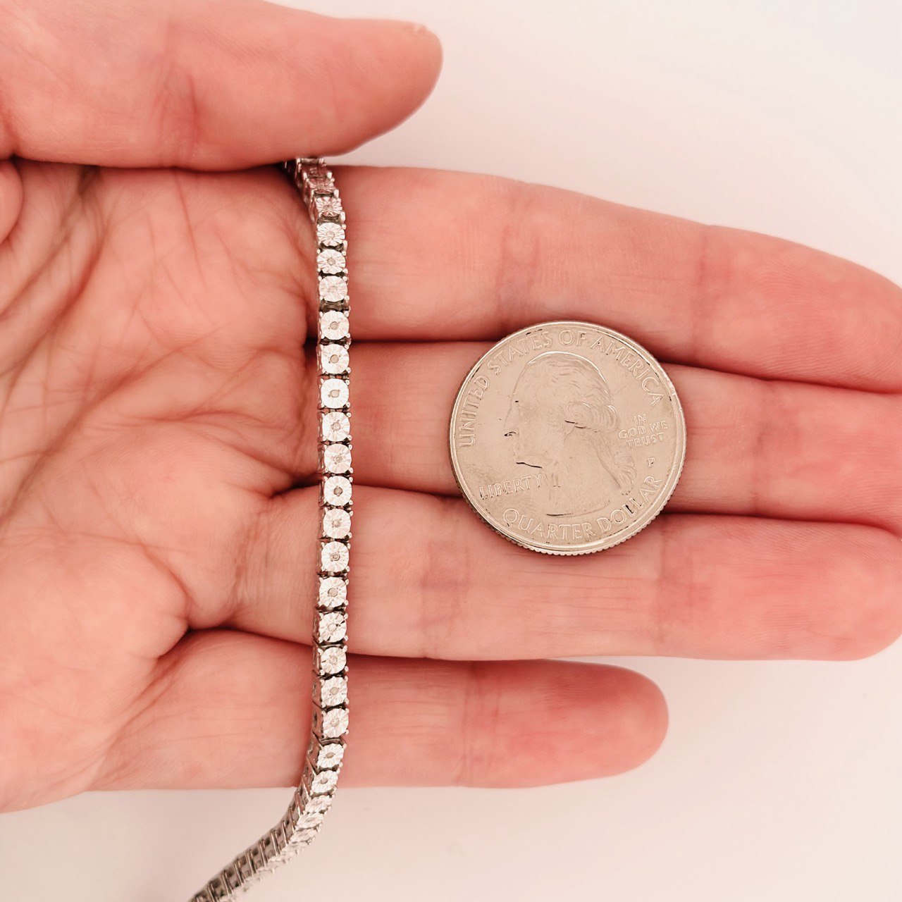 925 Sterling Silver Chain Necklace with VVS Moissanite Stones