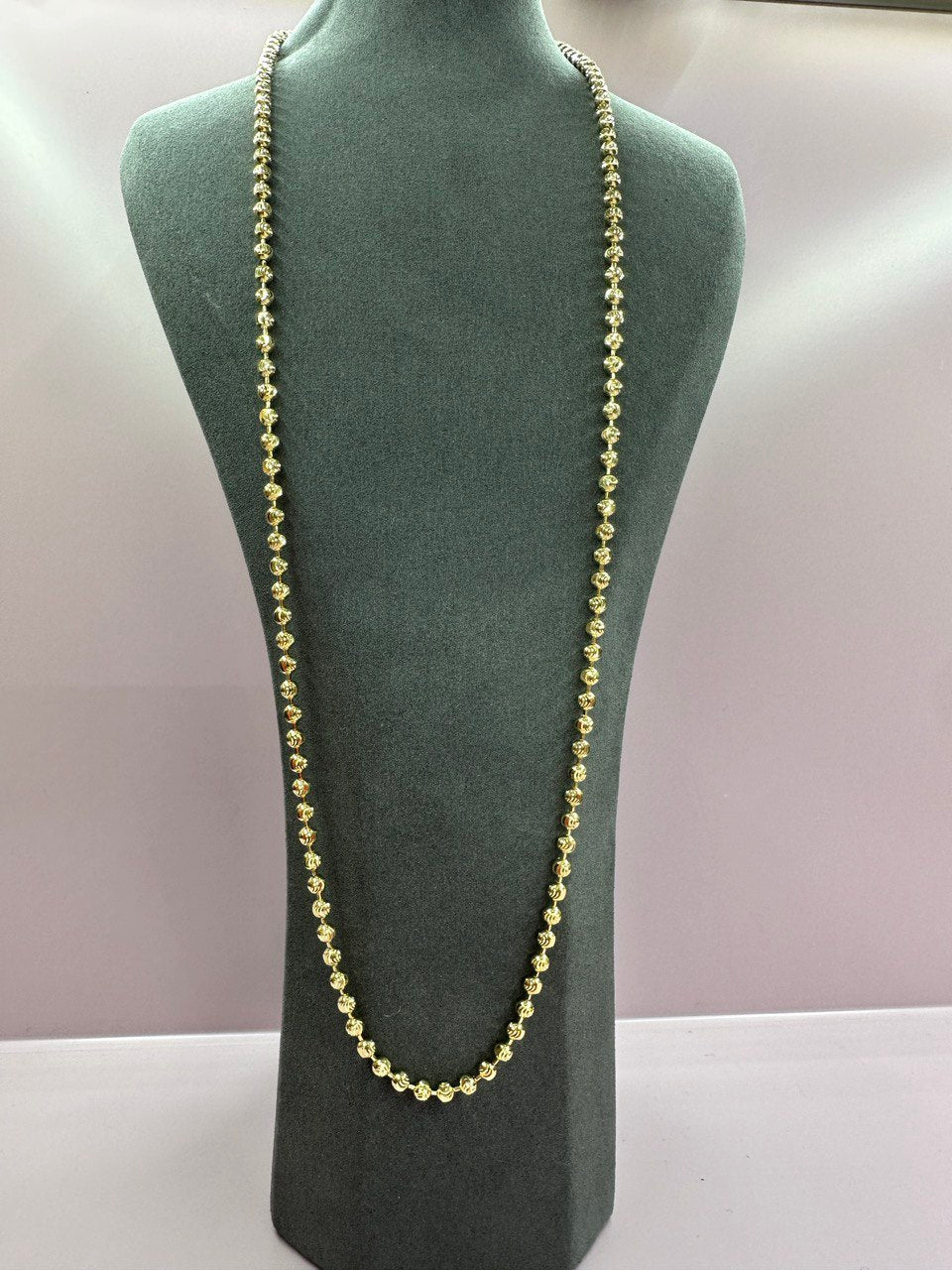 14K Solid Moon Chain - 3.4MM