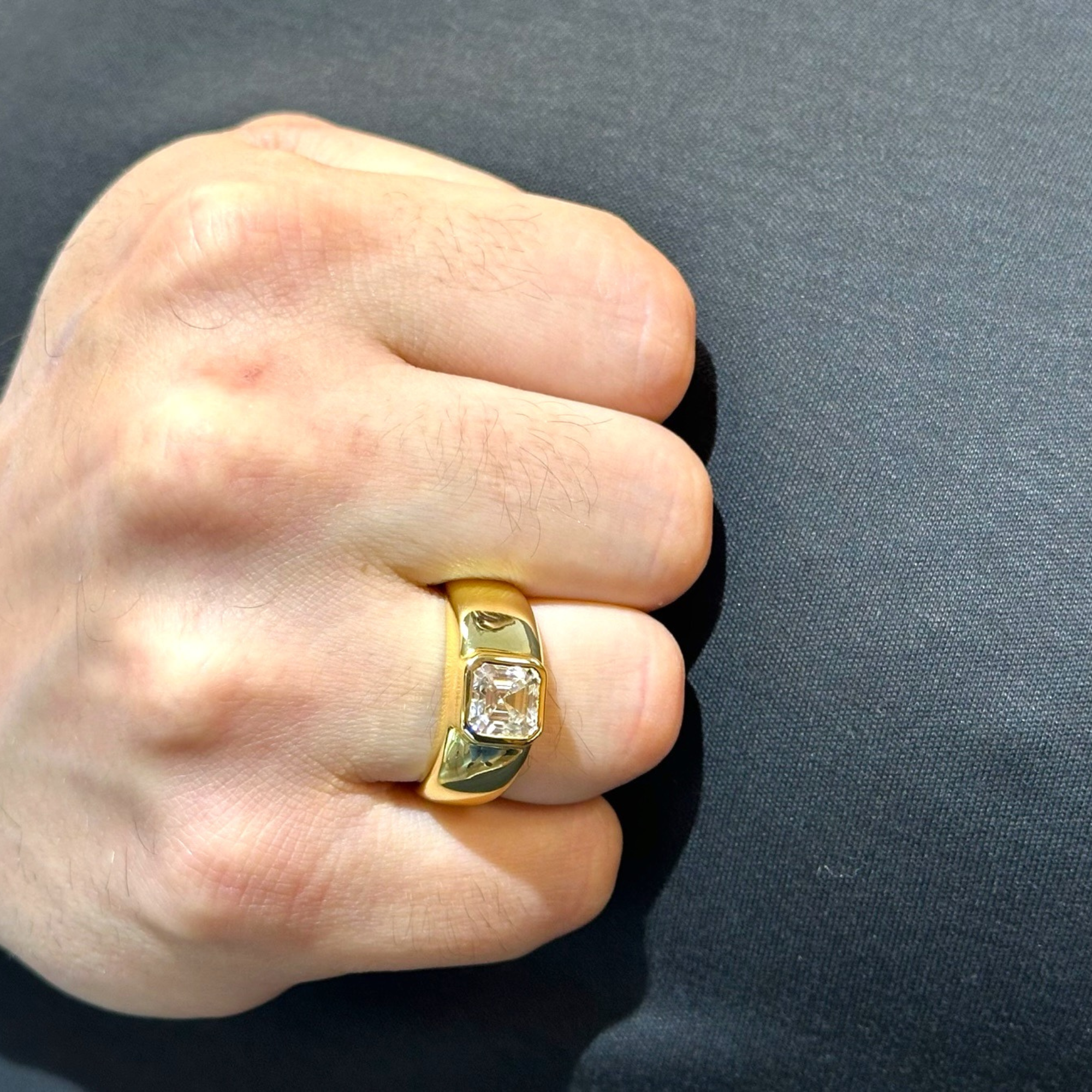 925 Sterling Silver VVS Moissanite Asscher Cut Ring