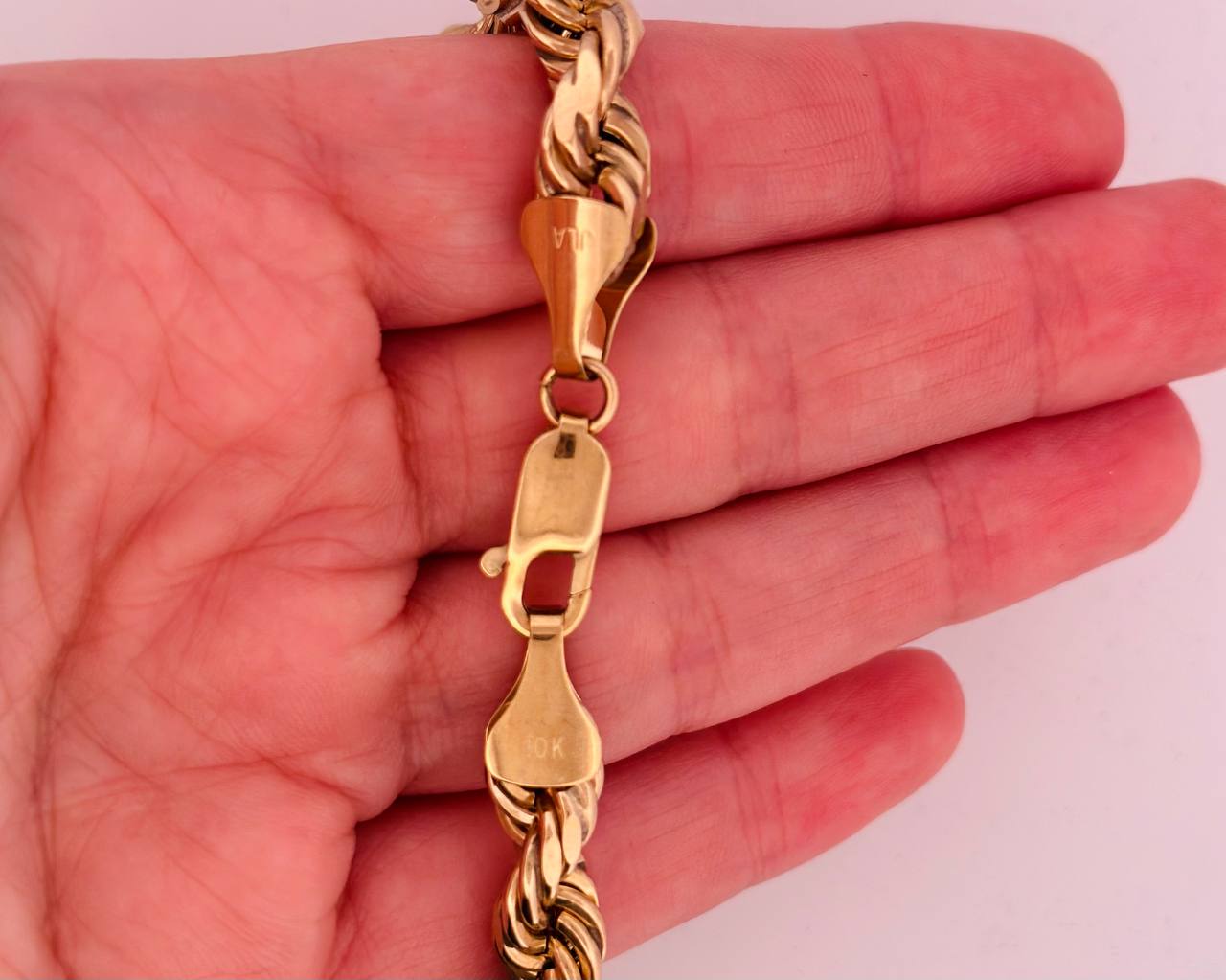 10K Yellow Gold Rope Chain Necklace - 8mm