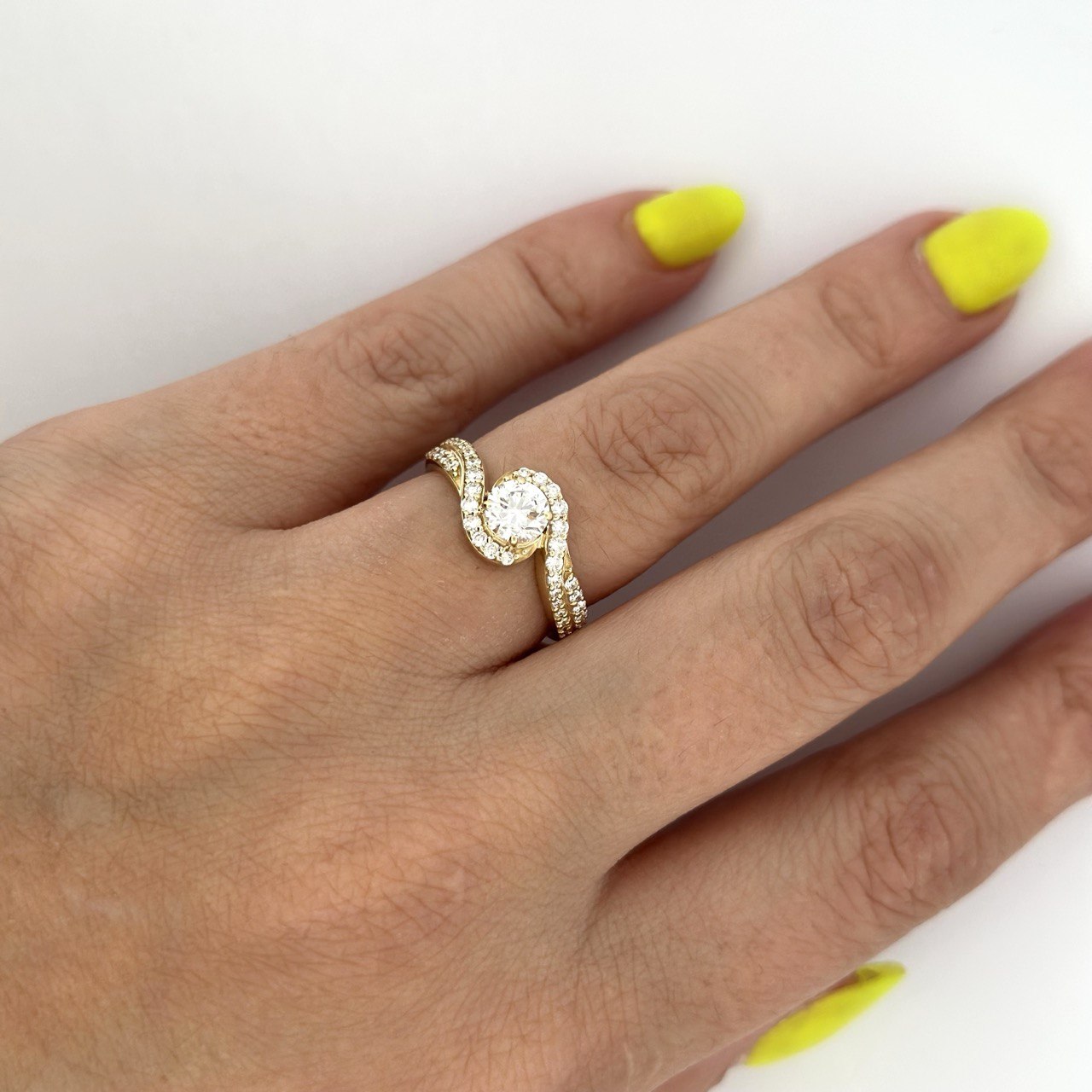 14K Gold Halo Diamond Ring